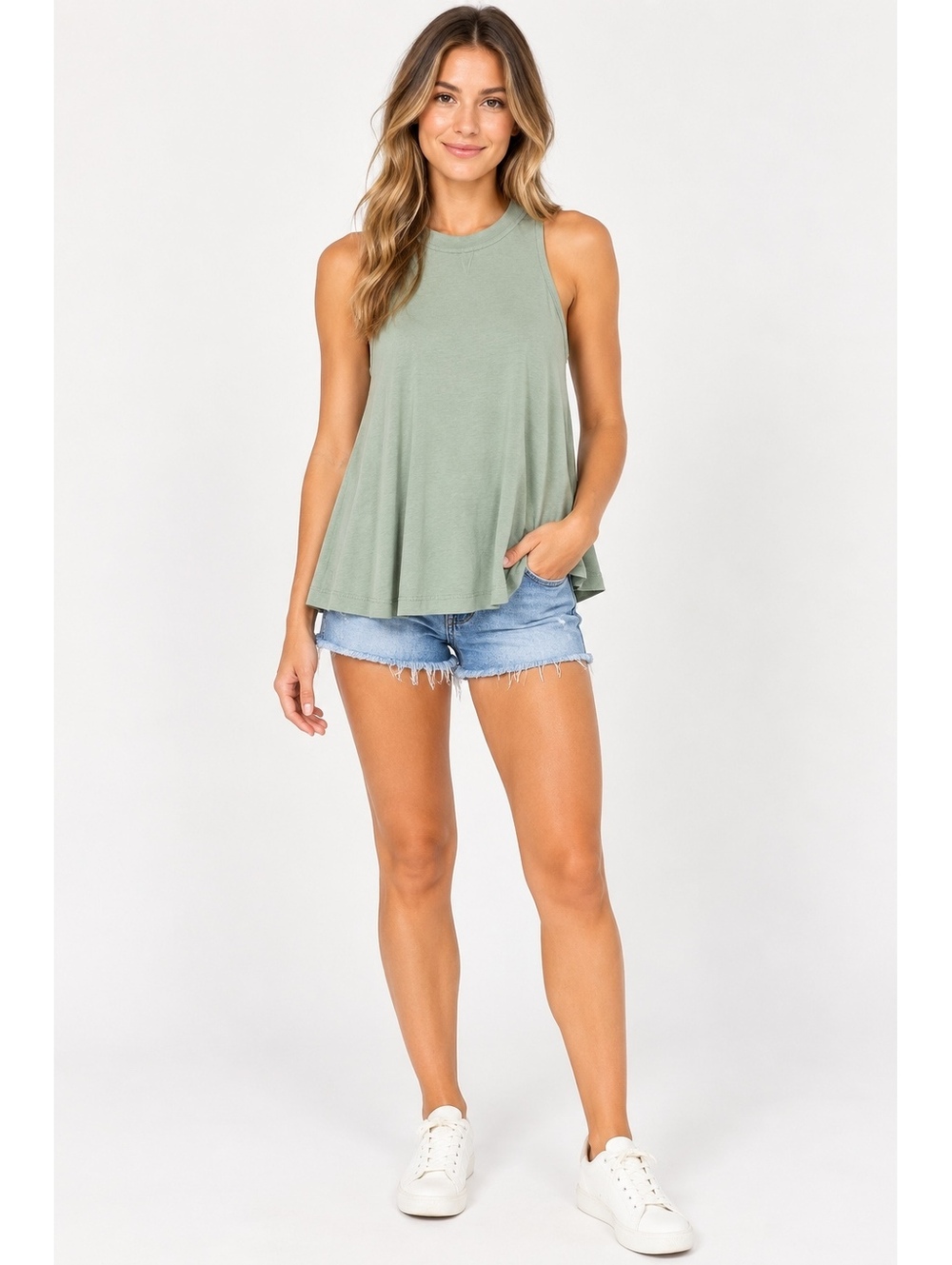 Altar’d State Women’s XS Swing Tank Top Sage Green
